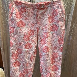 Talbots Pink and White Floral Skimmer Pants